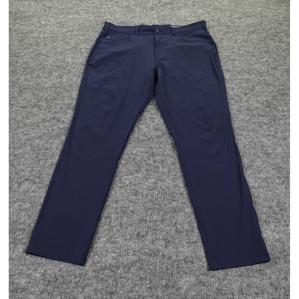 Mizzen+Main Helmsman Performance Pants Mens 35x30 Navy Blue Slim Fit Stretch